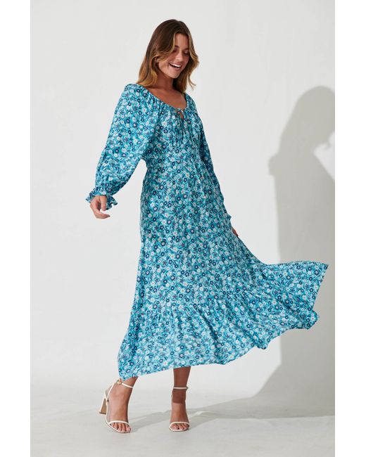 St.Frock Timeless Maxi Dress Full length sleeve Floral by