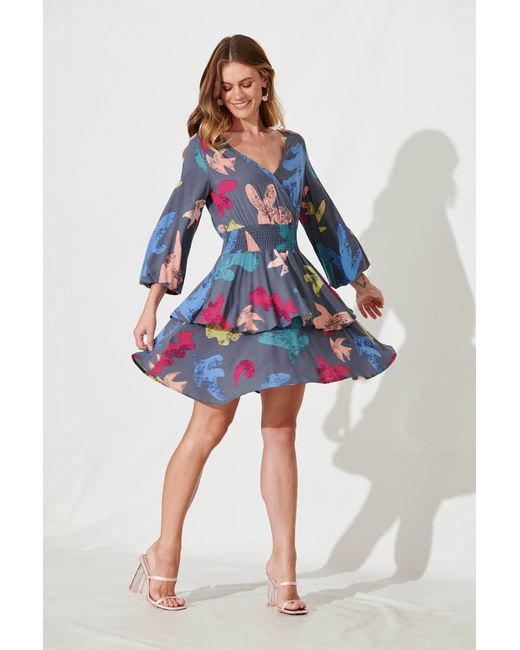 St.Frock Joelle Dress Full length sleeve Multi Print by