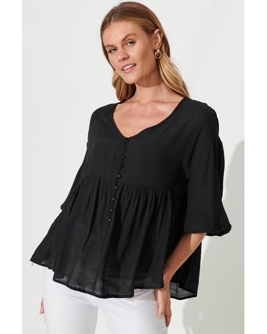 St.Frock Swanson Smock Top 3/4 sleeve by