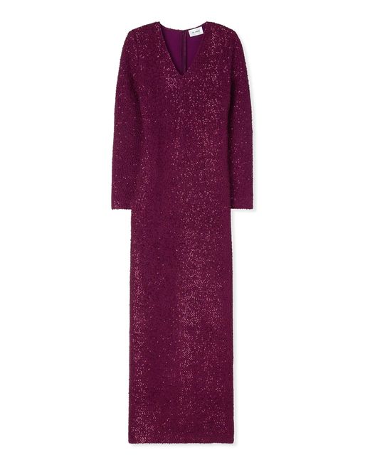 St. John Long Sleeve Sequin Knit V-Neck Gown