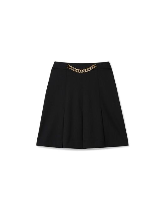 St. John Twill Skirt with Chain