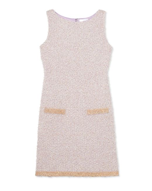 St. John Eyelash Sequin Tweed Dress
