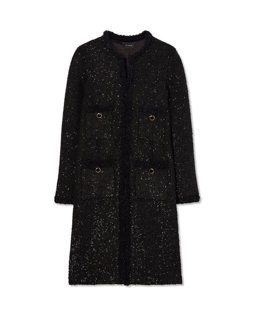 St. John Knitted Stretch Sequin Long Jacket