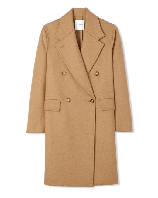St. John Double-Face Wool and Cashmere Blend Coat