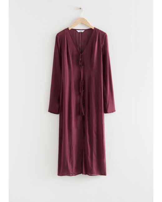 Other Stories Front-Tie Midi Dress