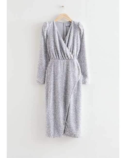 Other Stories Fitted Wrap Midi Dress