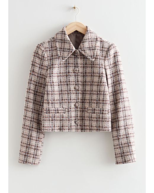Other Stories Buttoned Tweed Jacket