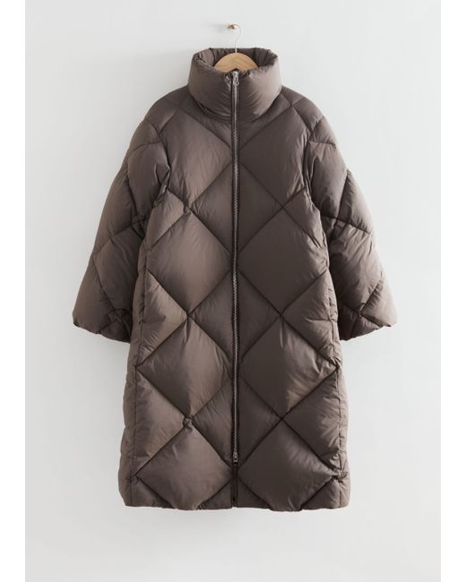 Other Stories Diamond Padded Puffer Coat