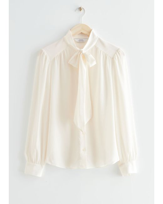 Other Stories Neck Tie Silk Blouse
