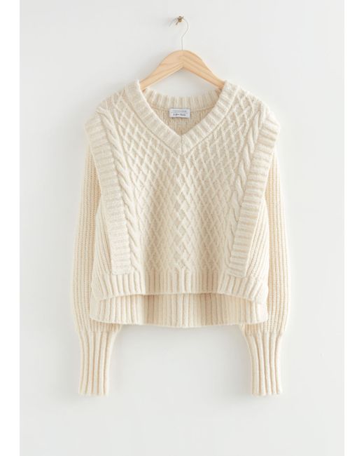 Other Stories Layered Cable Knit Sweater