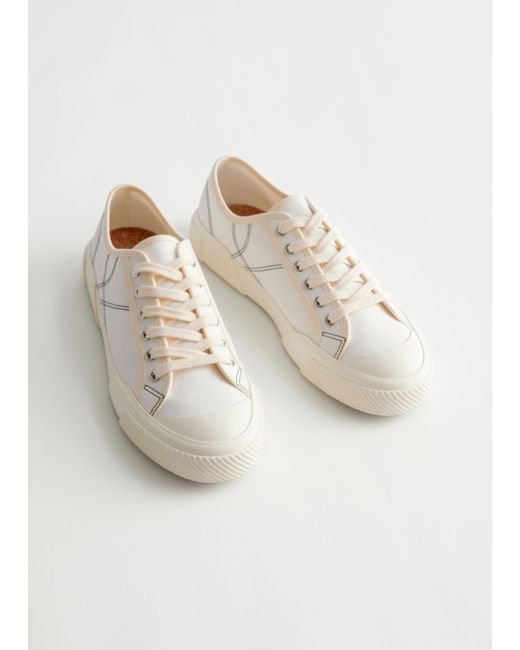Other Stories Contrast Stitch Canvas Sneakers