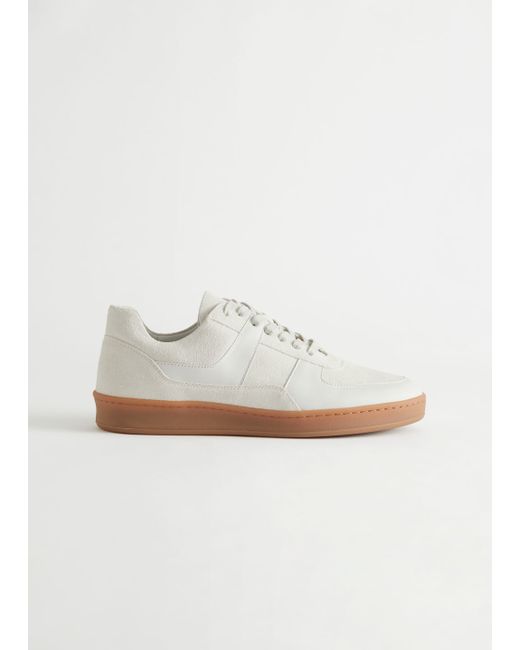 Other Stories Leather Suede Court Sneakers