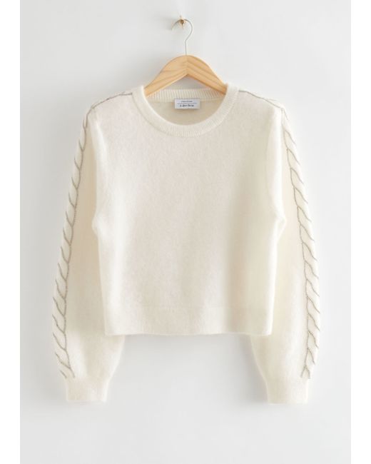 Other Stories Structured Shoulder Cable Knit Sweater