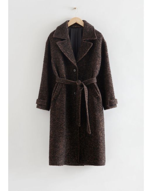 Other Stories Belted Wool Knit Coat