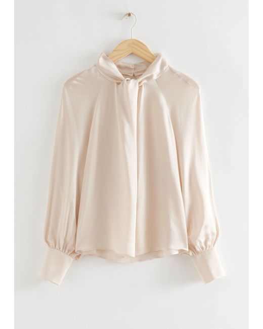 Other Stories Twist Front Satin Blouse