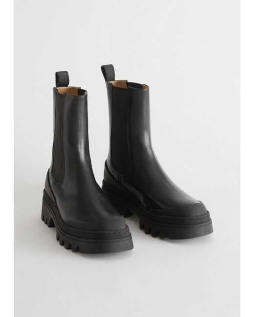Other Stories Heavy Sole Leather Chelsea Boots