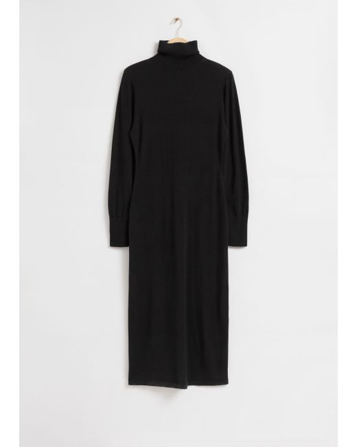 Other Stories Fitted Wool Knit Midi Dress