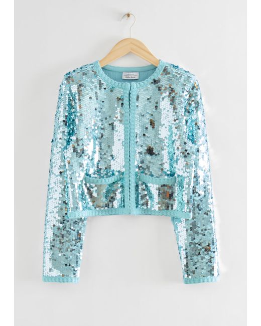 Other Stories Knitted Sequin Embellished Jacket