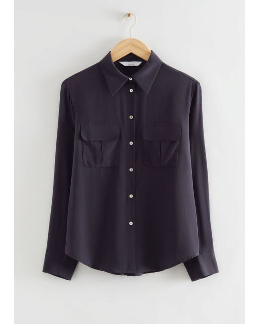Other Stories Classic Mulberry Silk Shirt