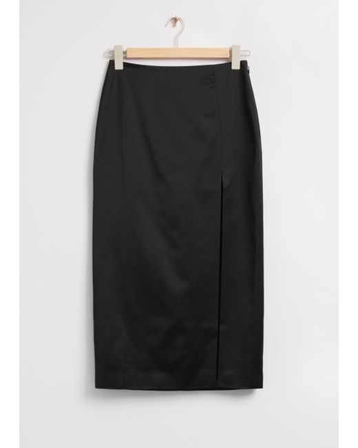 Other Stories Fitted Midi Slit Skirt
