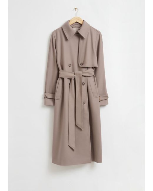 Other Stories Relaxed Wool Belted Trench Coat