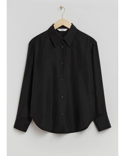 Other Stories Straight Mulberry Silk Shirt