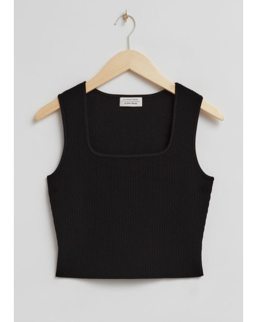 Other Stories Fitted Square-Neck Ribbed Top