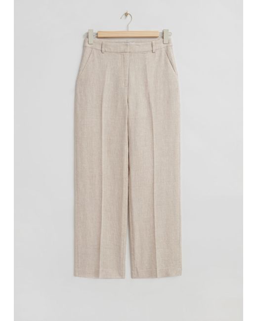 Other Stories Straight Press Crease Linen Trousers