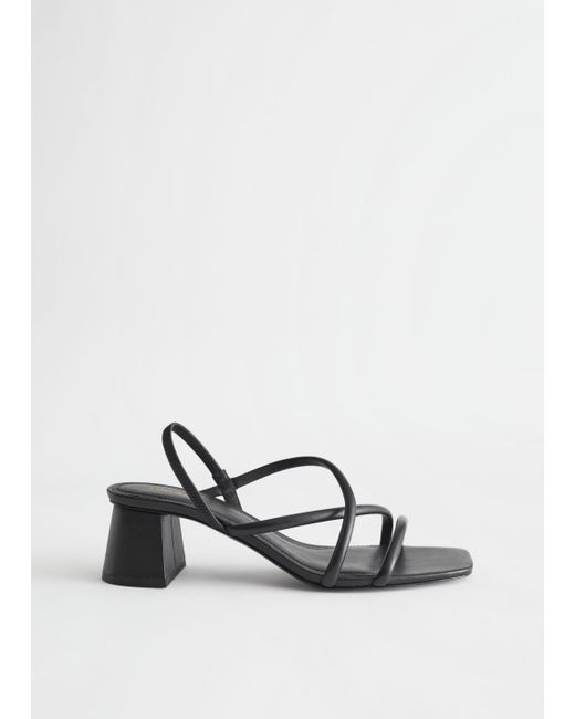 Other Stories Chunky Strap Heeled Leather Sandals