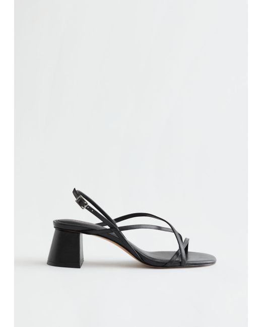 Other Stories Strappy Block Heel Leather Sandals