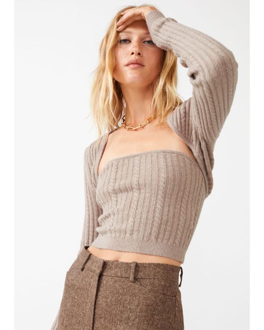Other Stories Cable Knit Tube Top