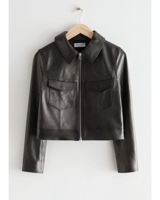 Other Stories Slim Leather Jacket