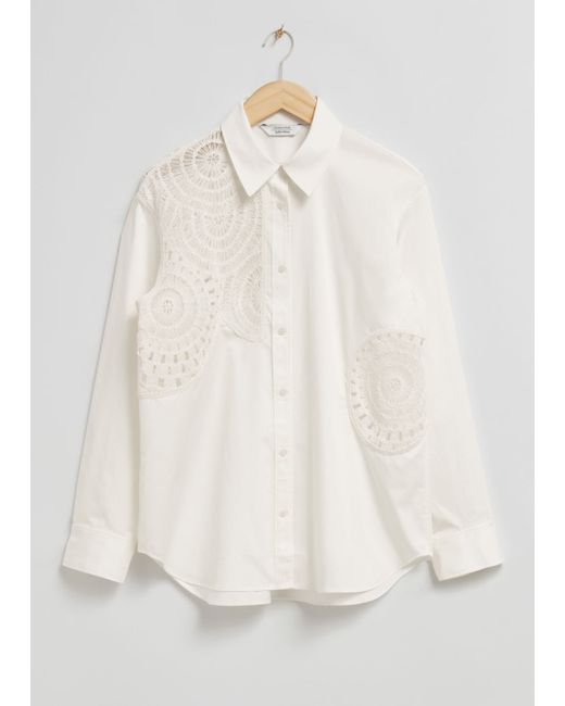 Other Stories Oversized Crocheted Detail Shirt