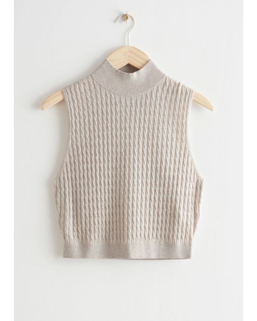 Other Stories Sleeveless Cable Knit Top