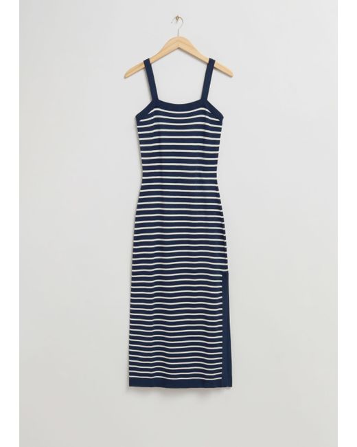 Other Stories Fitted Striped Midi Dress