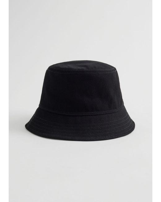 Other Stories Topstitched Denim Bucket Hat