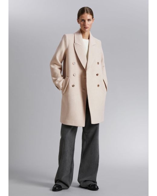 Other Stories Boxy Double-Breasted Wool Coat