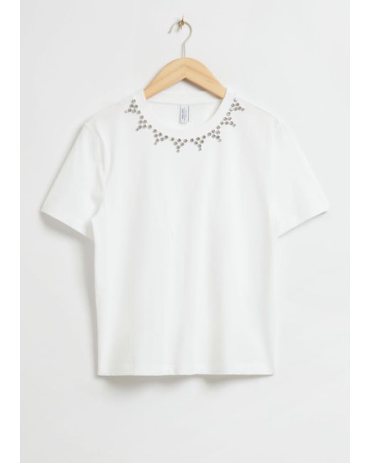 Other Stories Relaxed Rhinestone Embellished T-Shirt