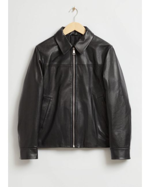 Other Stories Regular Fit Leather Jacket