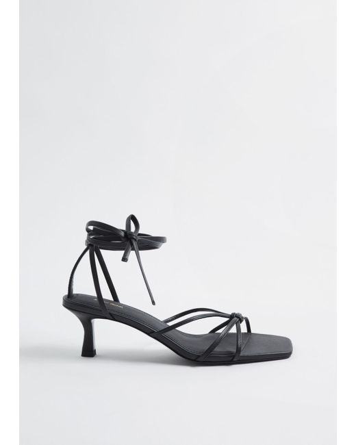 Other Stories Strappy Kitten Heel Leather Sandals