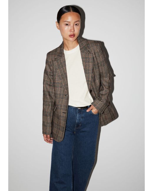 Other Stories Fitted Checked Blazer