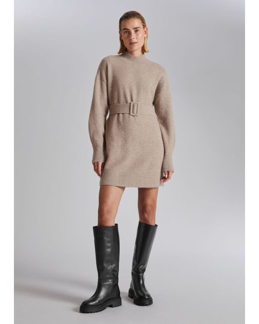 Other Stories Belted Mini Knit Dress