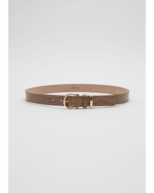 Other Stories Croc Embossed Leather Belt