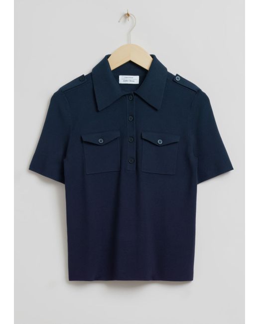 Other Stories Fitted Utility Polo Shirt