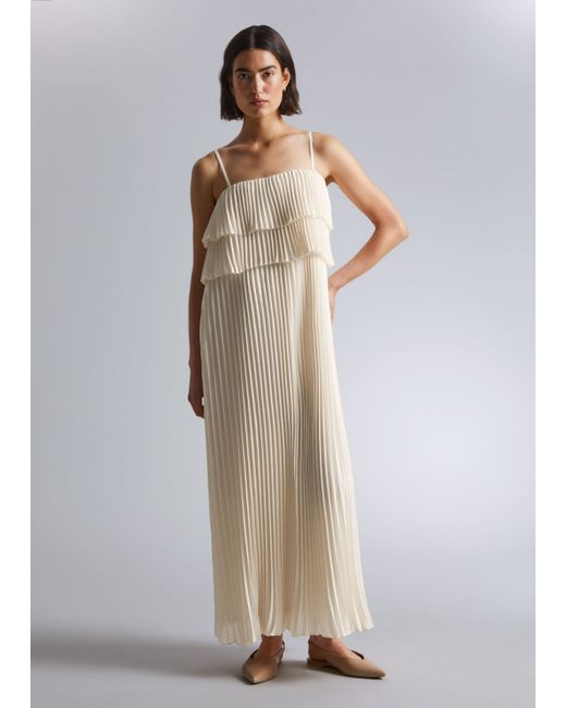 Other Stories Pleated Strappy Maxi Dress
