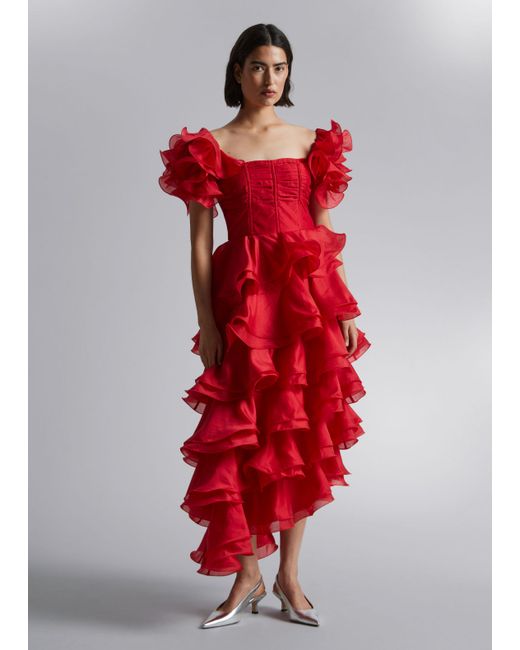 Other Stories Tiered Ruffle Midi Dress