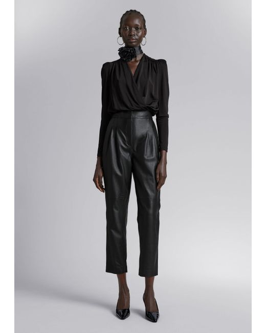 Other Stories Tapered Leather Trousers