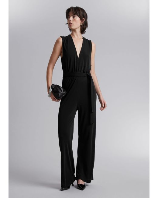 Other Stories Sleeveless Open-Back Jumpsuit