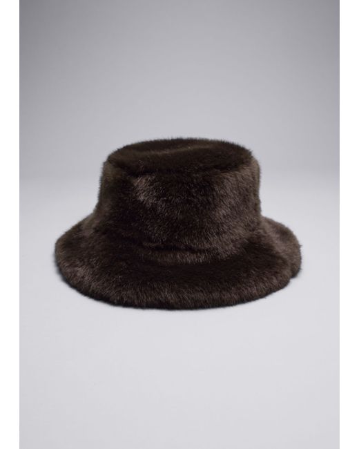 Other Stories Faux Fur Bucket Hat