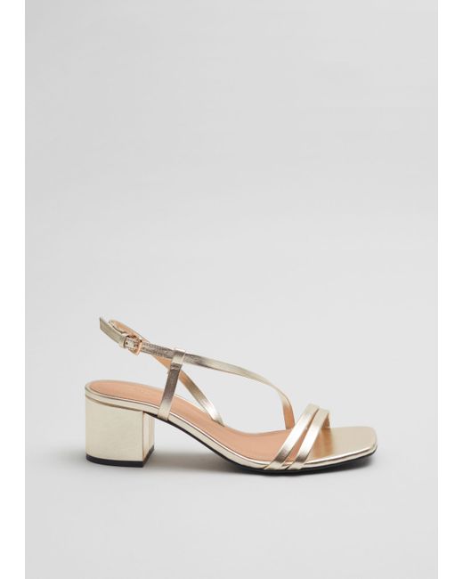 Other Stories Strappy Block Heel Leather Sandals